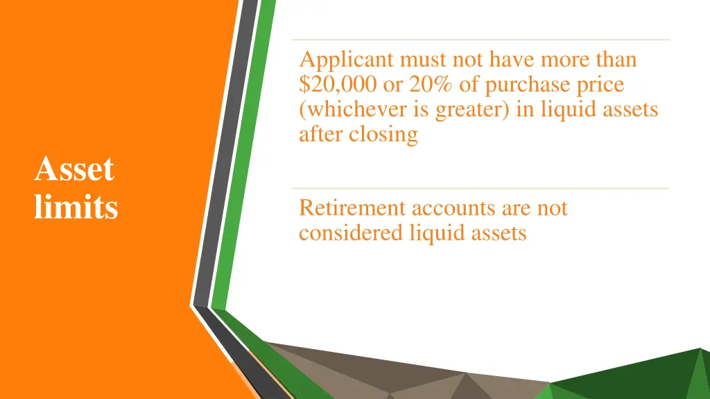 applicant must not have more than