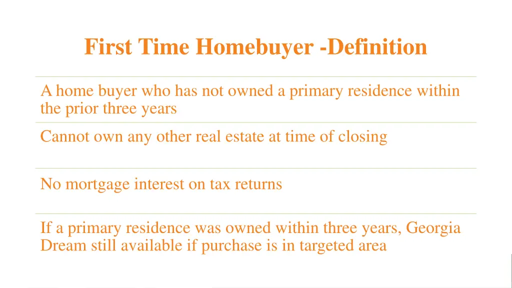 first time homebuyer definition