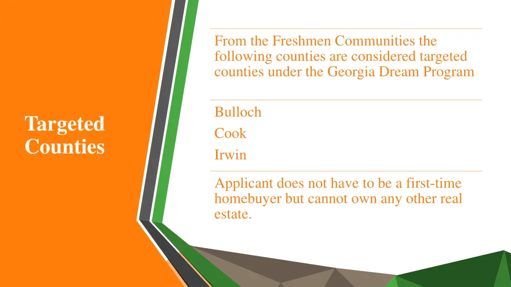 from the freshmen communities the following