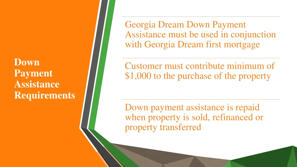 georgia dream down payment assistance must