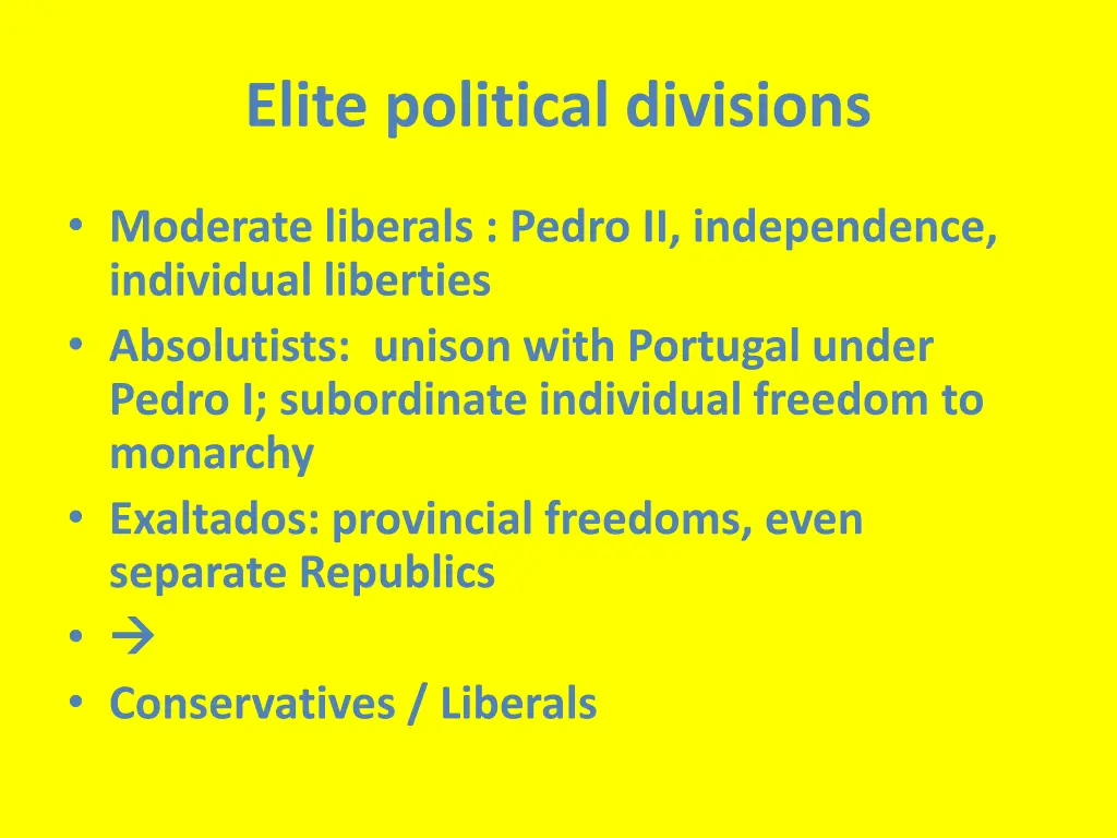 elite political divisions