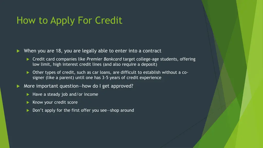how to apply for credit