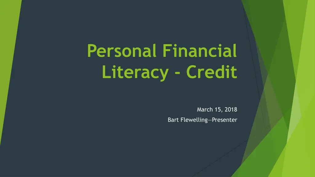personal financial literacy credit