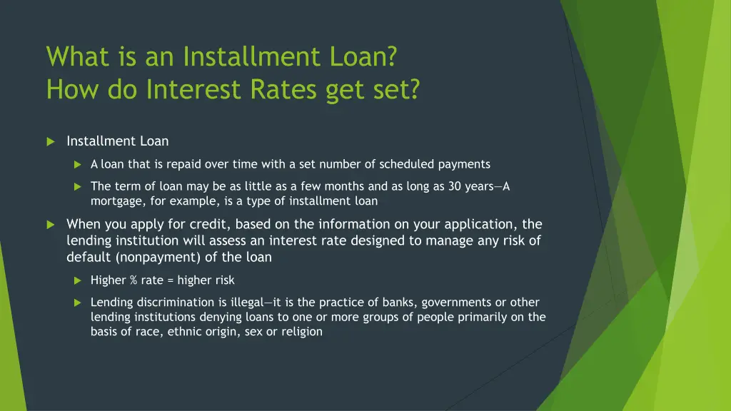 what is an installment loan how do interest rates