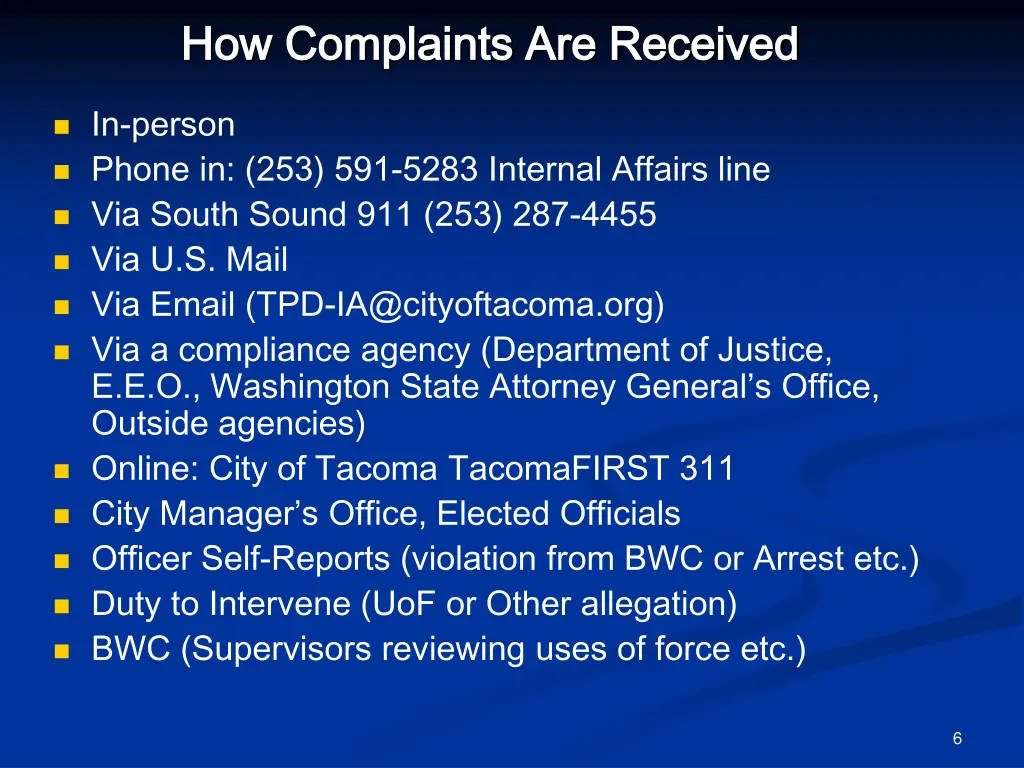 how complaints are received how complaints