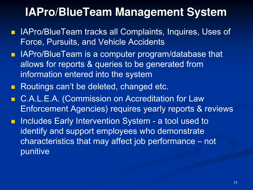 iapro blueteam management system