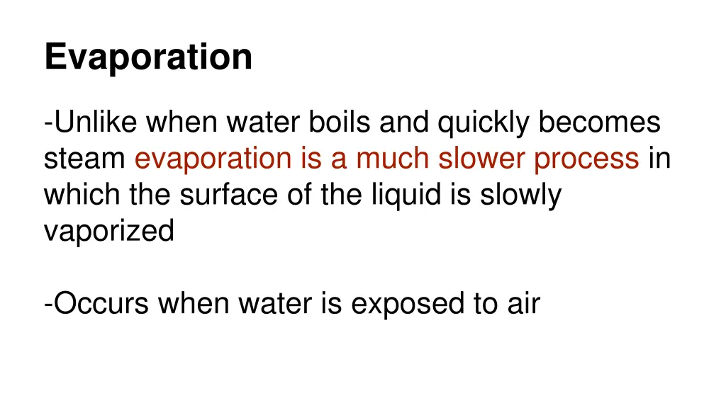 evaporation
