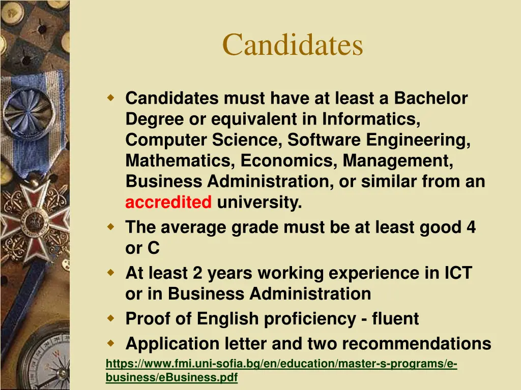 candidates