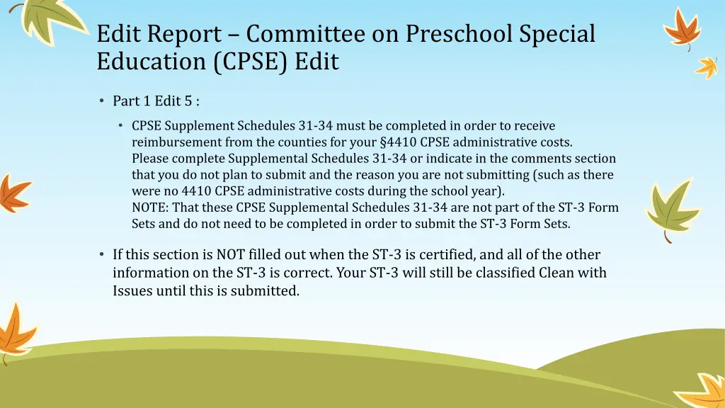 edit report committee on preschool special
