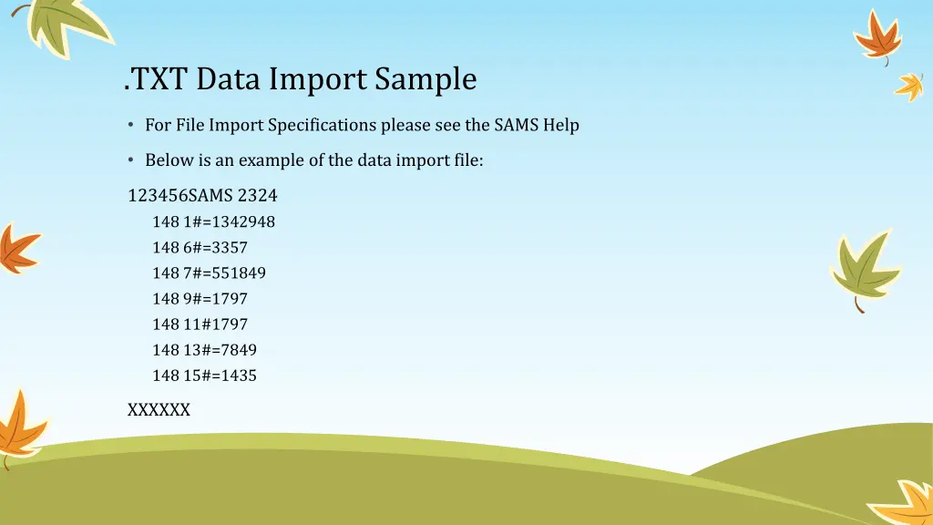 txt data import sample