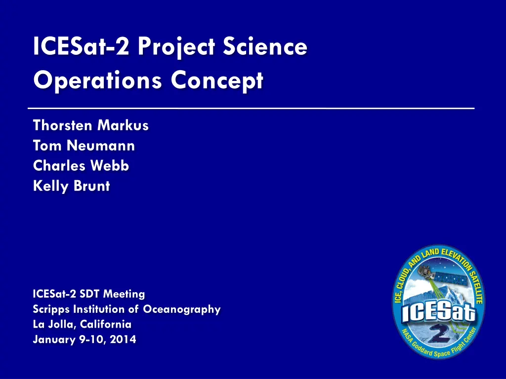 icesat 2 project science operations concept