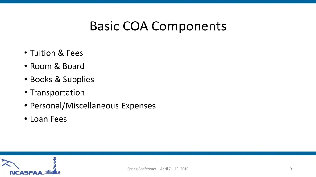 basic coa components