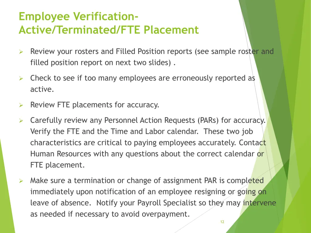 employee verification active terminated