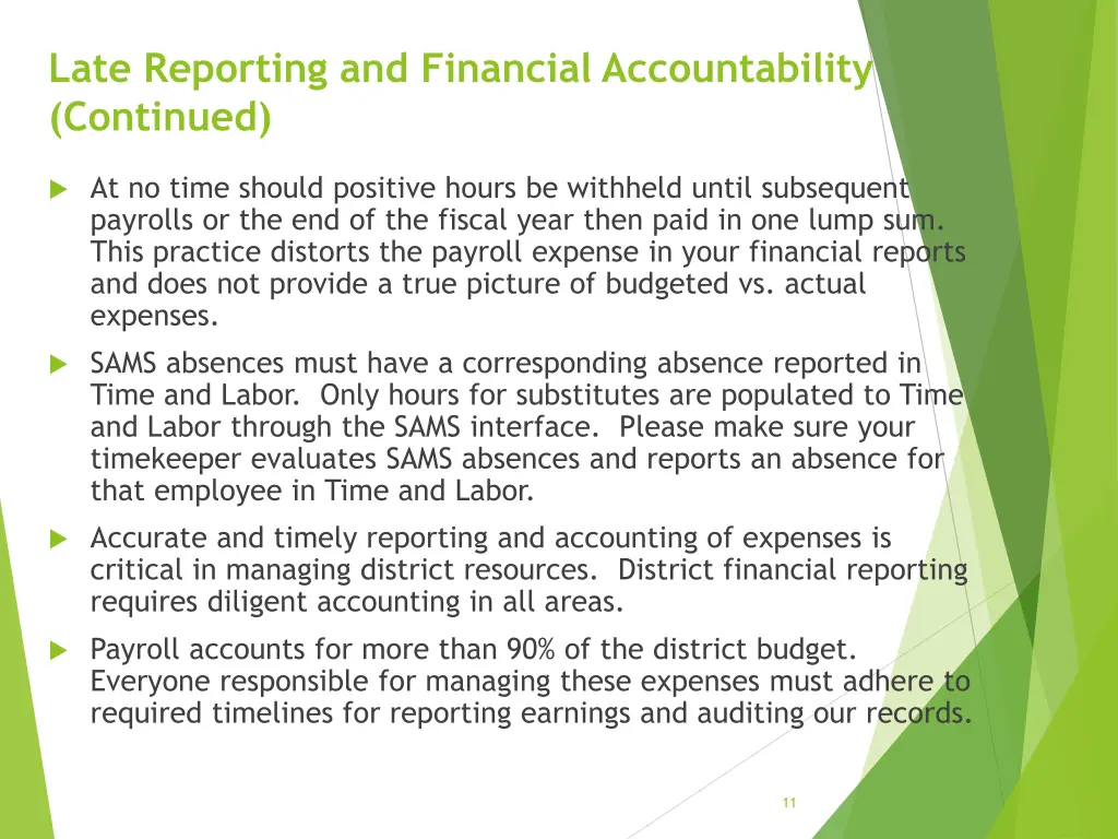 late reporting and financial accountability 1