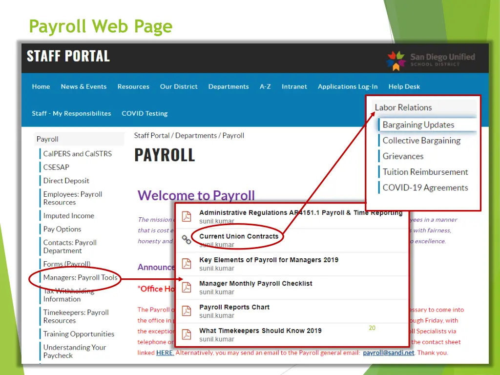payroll web page