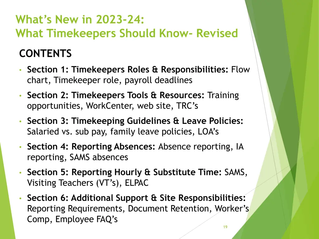 what s new in 2023 24 what timekeepers should