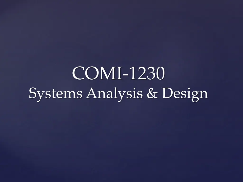 comi 1230 systems analysis design