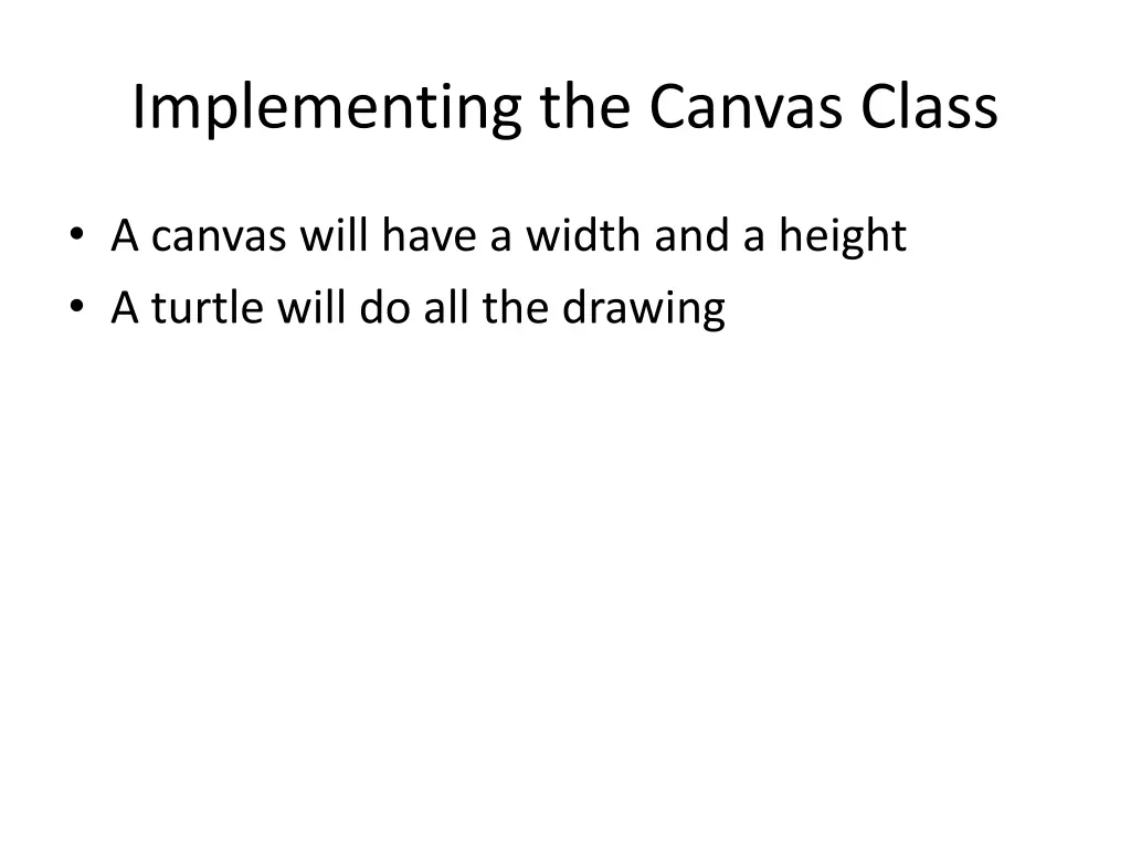 implementing the canvas class