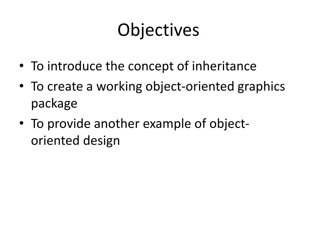 objectives