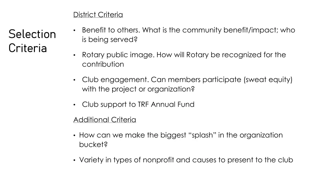 district criteria