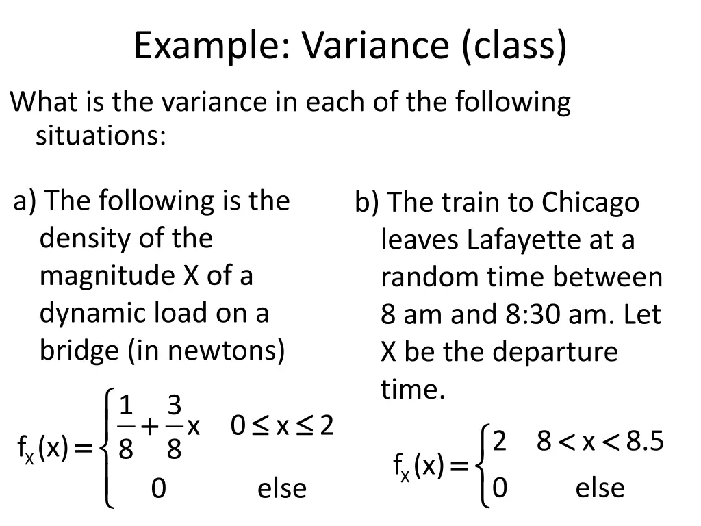example variance class