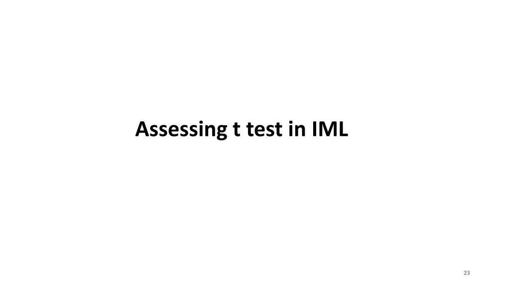 assessing t test in iml