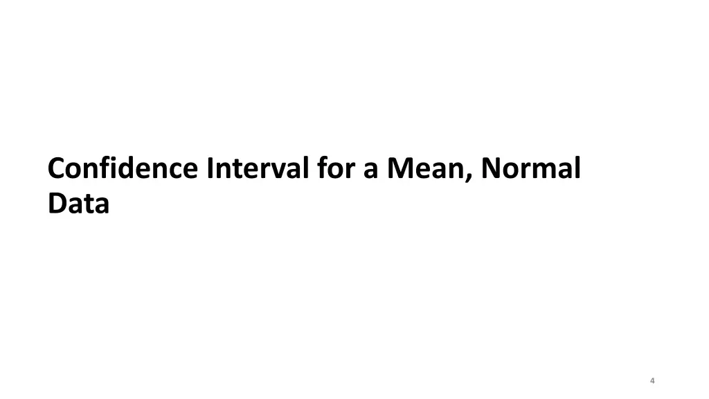 confidence interval for a mean normal data