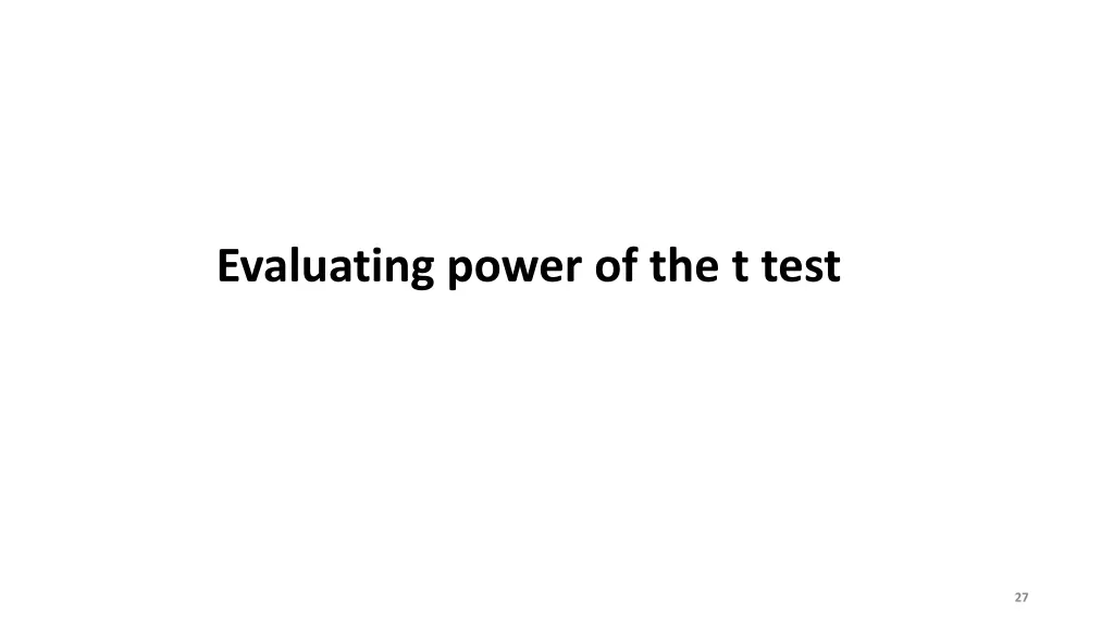 evaluating power of the t test