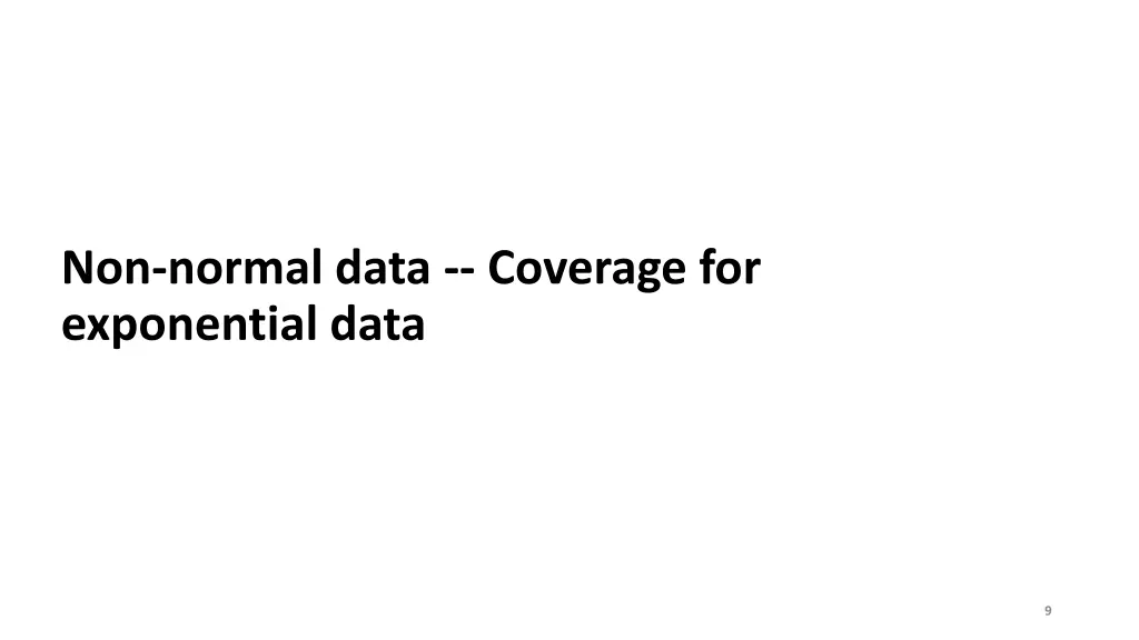 non normal data coverage for exponential data