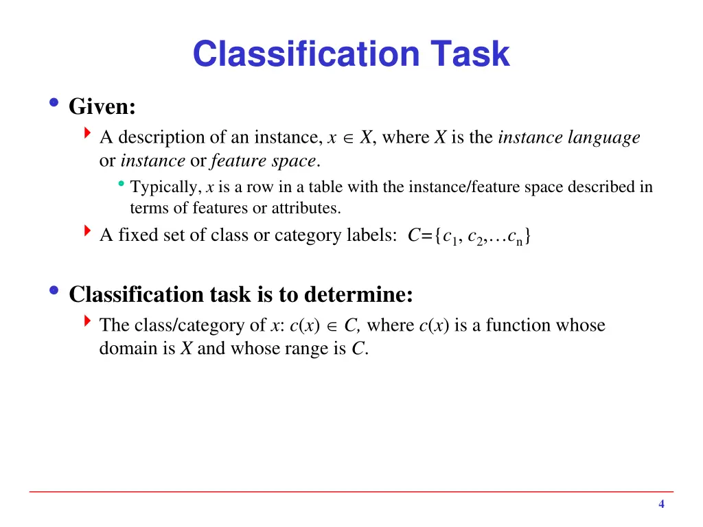 classification task