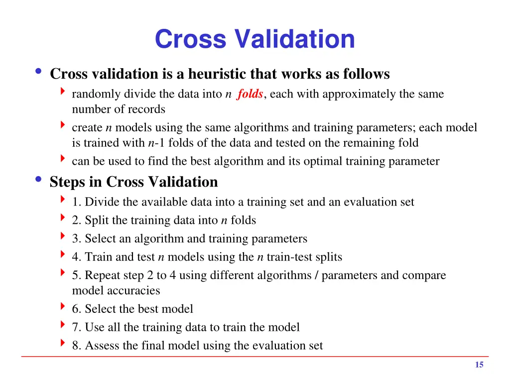 cross validation
