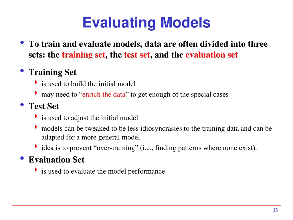 evaluating models