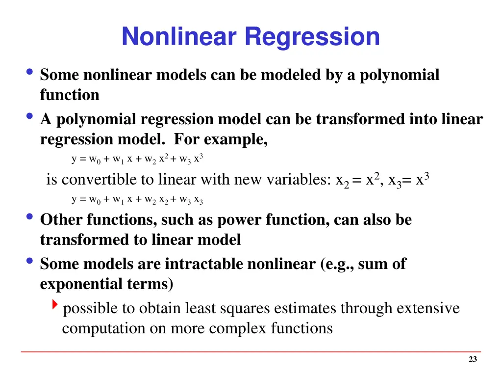 nonlinear regression