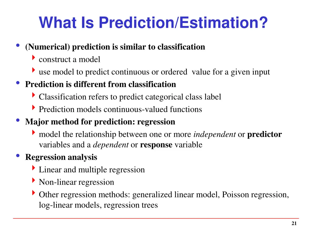 what is prediction estimation