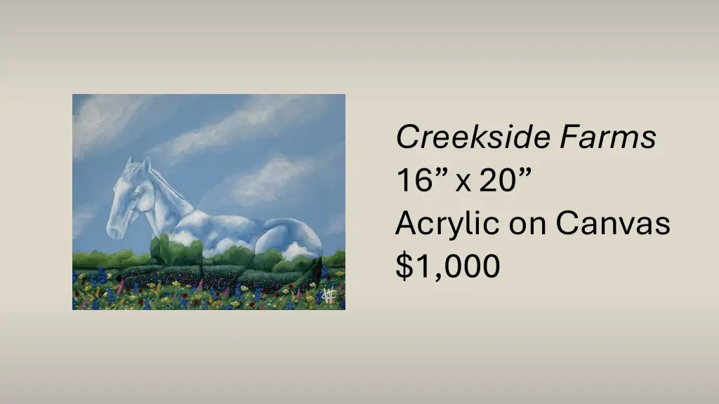 creekside farms 16 x 20 acrylic on canvas 1 000