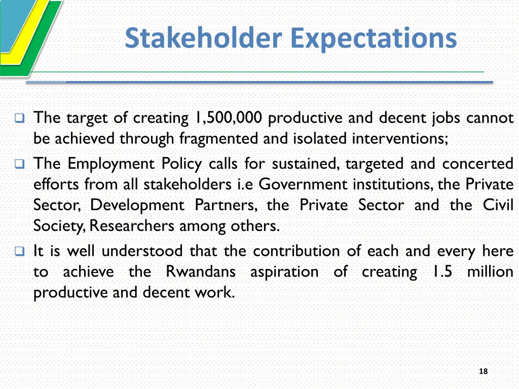stakeholder expectations