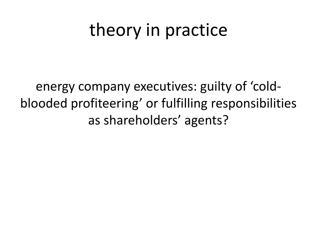 theory in practice
