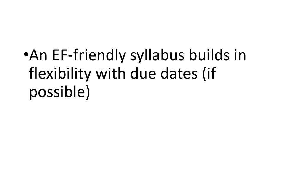 an ef friendly syllabus builds in flexibility
