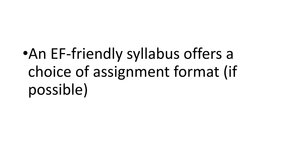 an ef friendly syllabus offers a choice