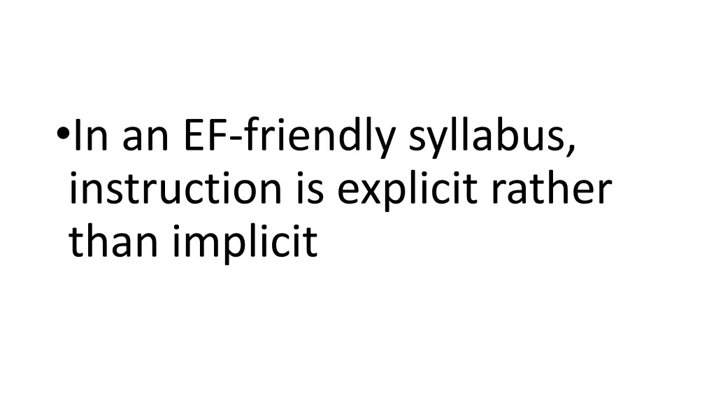 in an ef friendly syllabus instruction