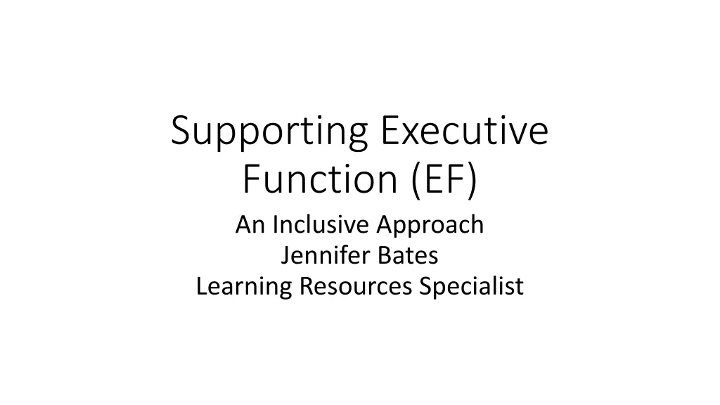supporting executive function ef an inclusive