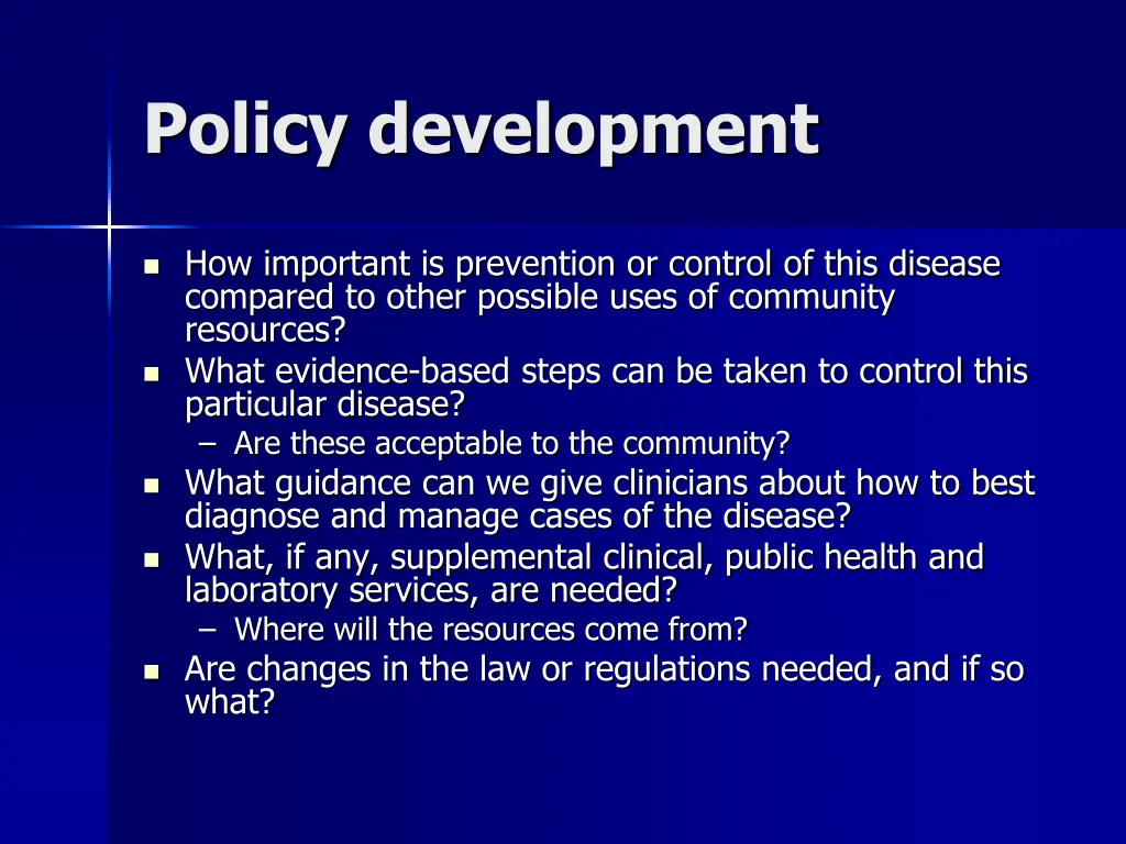 policy development
