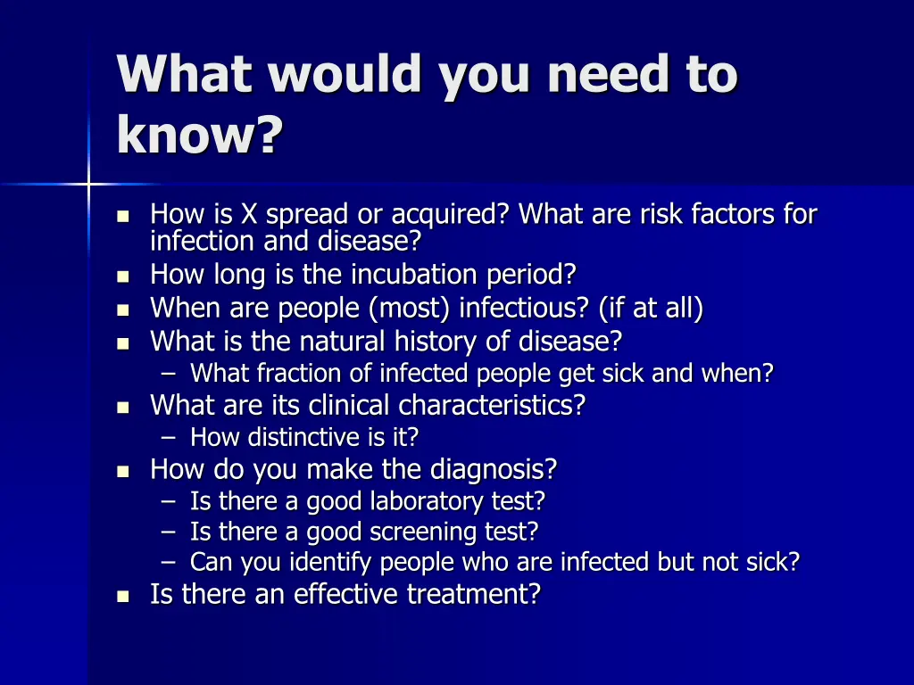 what would you need to know
