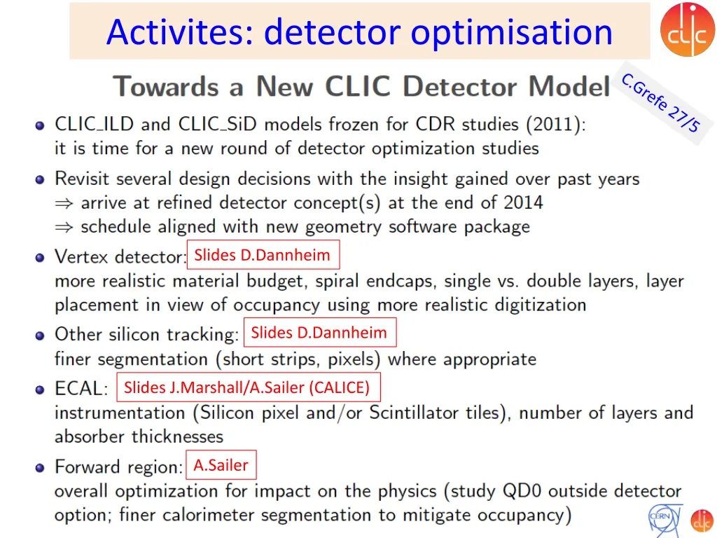 activites detector optimisation