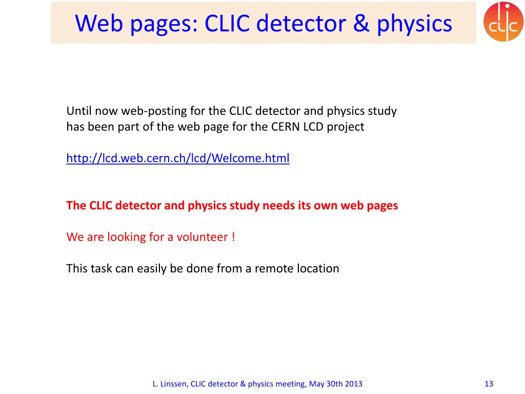 web pages clic detector physics
