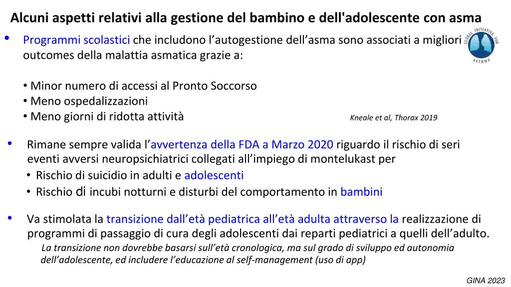 alcuni aspetti relativi alla gestione del bambino