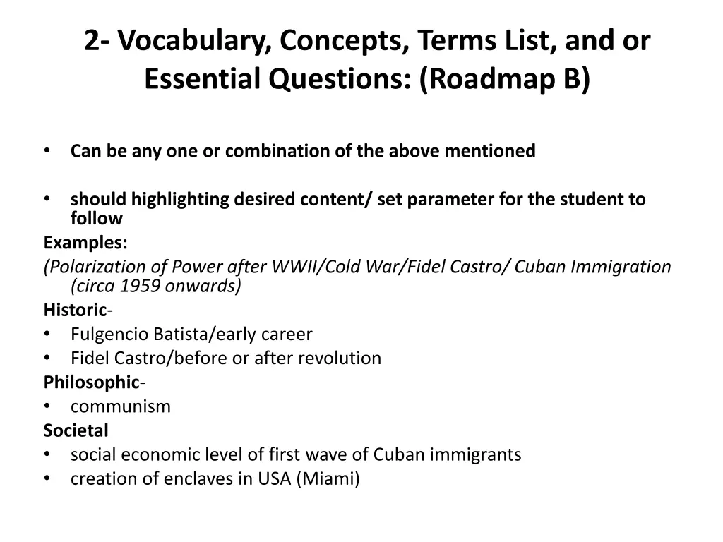 2 vocabulary concepts terms list and or essential