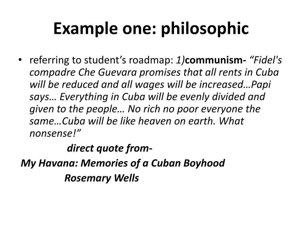 example one philosophic