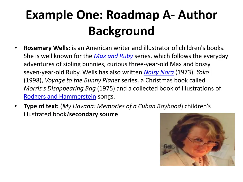 example one roadmap a author background