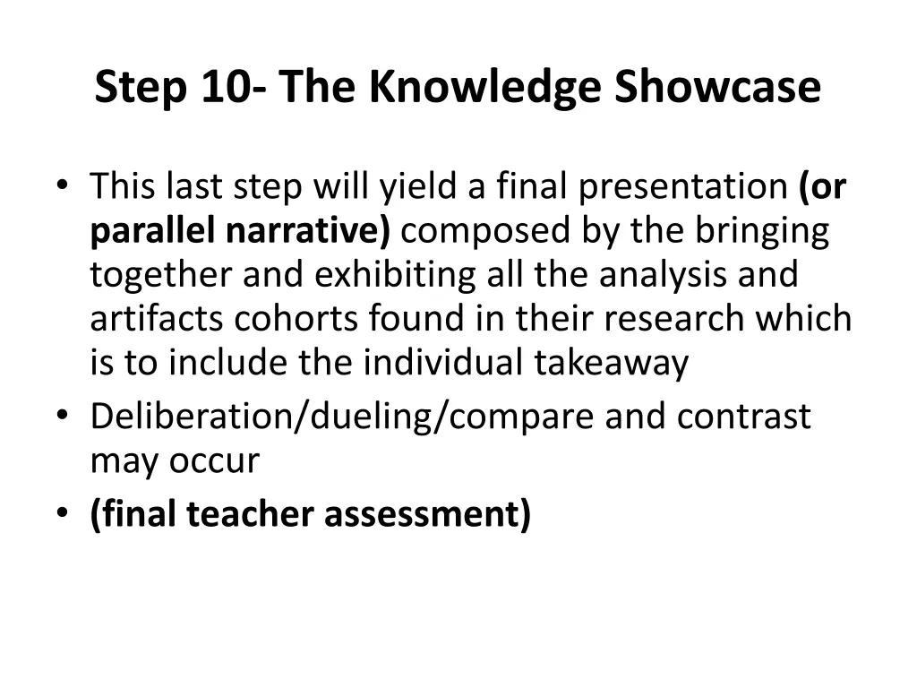 step 10 the knowledge showcase